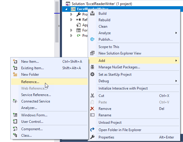 Add Excel COM Object Reference