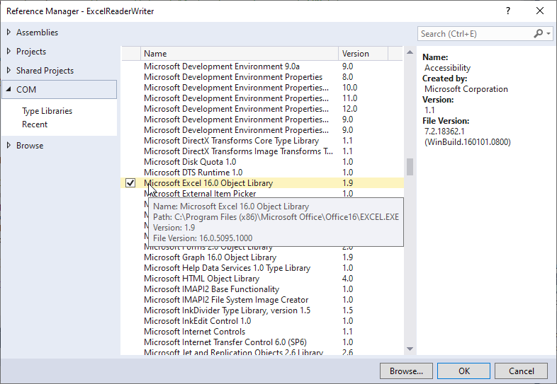 Microsoft Excel 16.0 Object Library