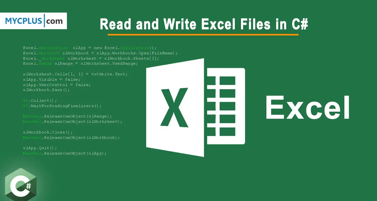 How to Read and Write Excel Files in C MYCPLUS C and